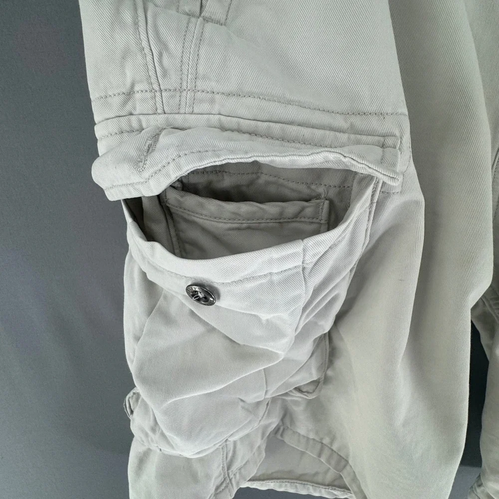Levis Mens Cargo Shorts Size 40 Bone Off-White Cotton Utility 124630028